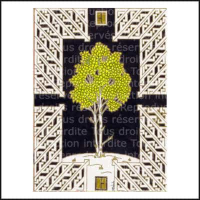 Carte calendrier celtique des arbres: Beith-le bouleau