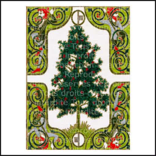 Carte calendrier celtique des arbres: Tinne-le houx